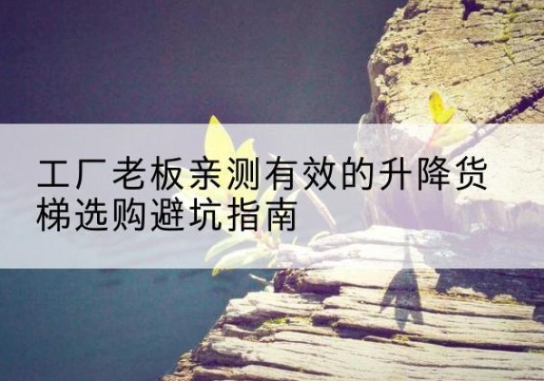 永昌升降货梯怎么选-工厂老板亲测有效的升降货梯选购避坑指南